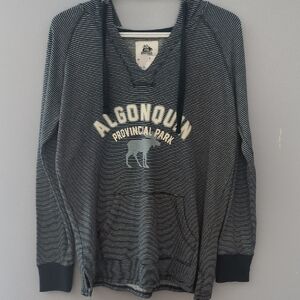 Striped Hoodie with Algonquin Park Logo